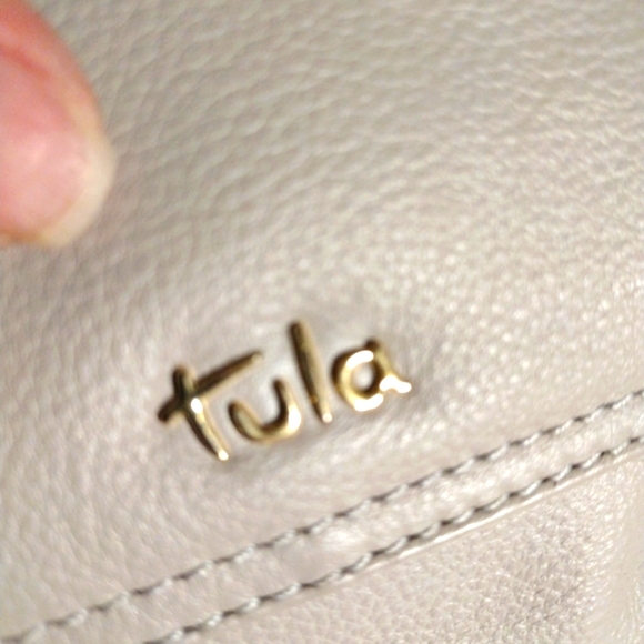 Tula Light Gray Leather Crossbody Bag - Picture 2 of 10